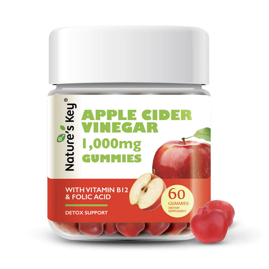 Natures Key Apple Cider Vinegar Gummies -1000mg 60 Count