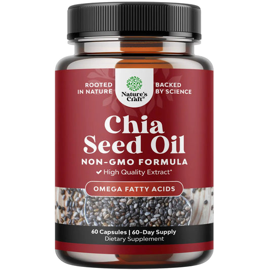 Chia Seed Oil Supplement for Weight Loss and Energy 60 Servings