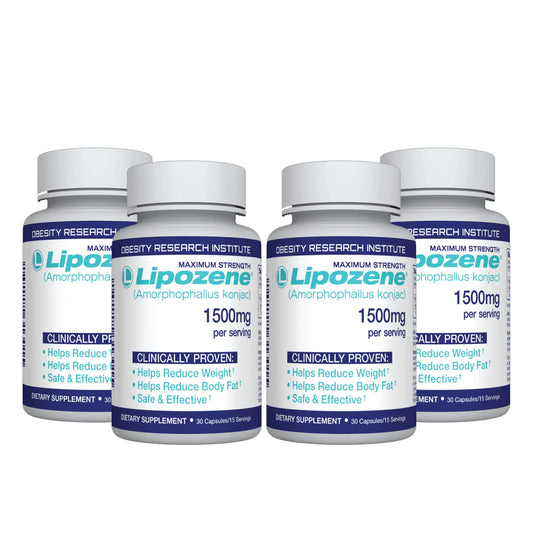 Lipozene Diet Pills - Weight Loss Supplement - 4 Bottles of 30 Capsules Each a Total of 120 Capsules!